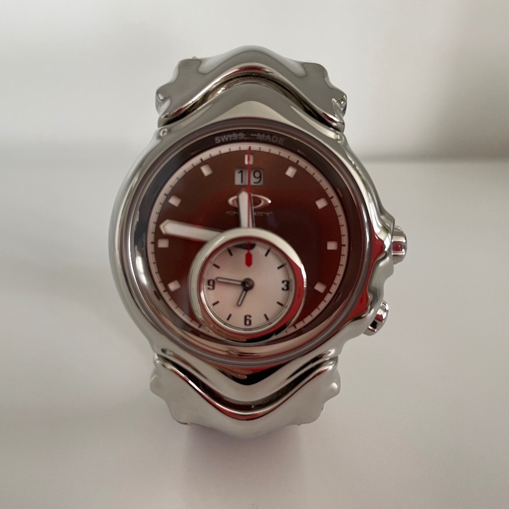 Oakley Judge II GMT Swiss Watch, Sapphire Crystal and Brown Leather Strap